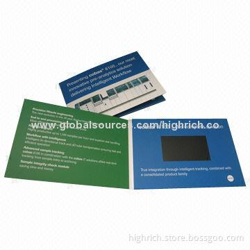 4.3-inch LCD Video Brochure with USB for Recharging and Video Uploading